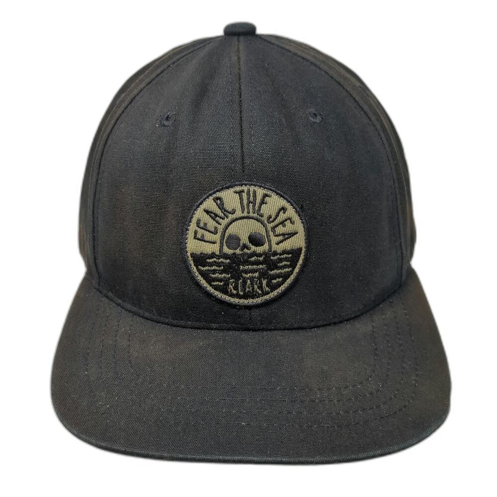 Roark Baseball Cap Black One Size Fear The Sea Skull Patch Slideback Cotton Hat